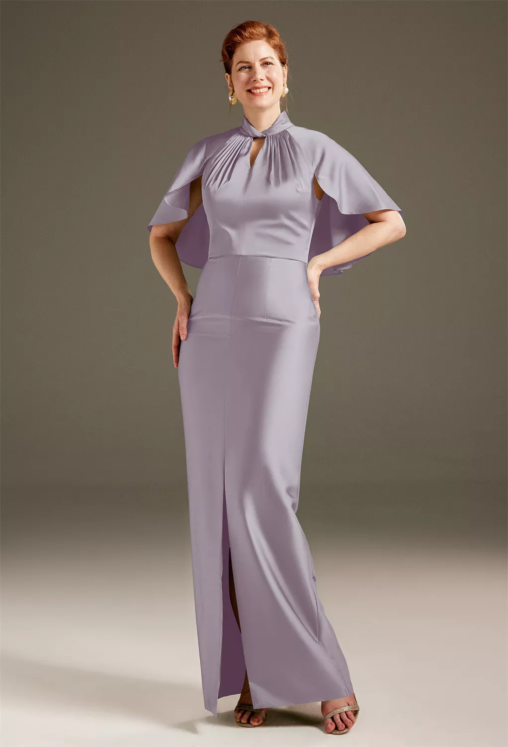 AW Luster Purple Haze  Mother of The Bride Dresses With Wraps